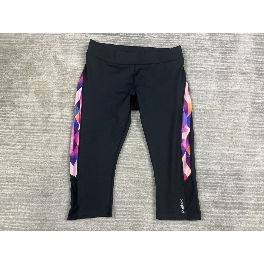 Reebok‎ Leggings Womens Medium Black Capri Compression Athleisure